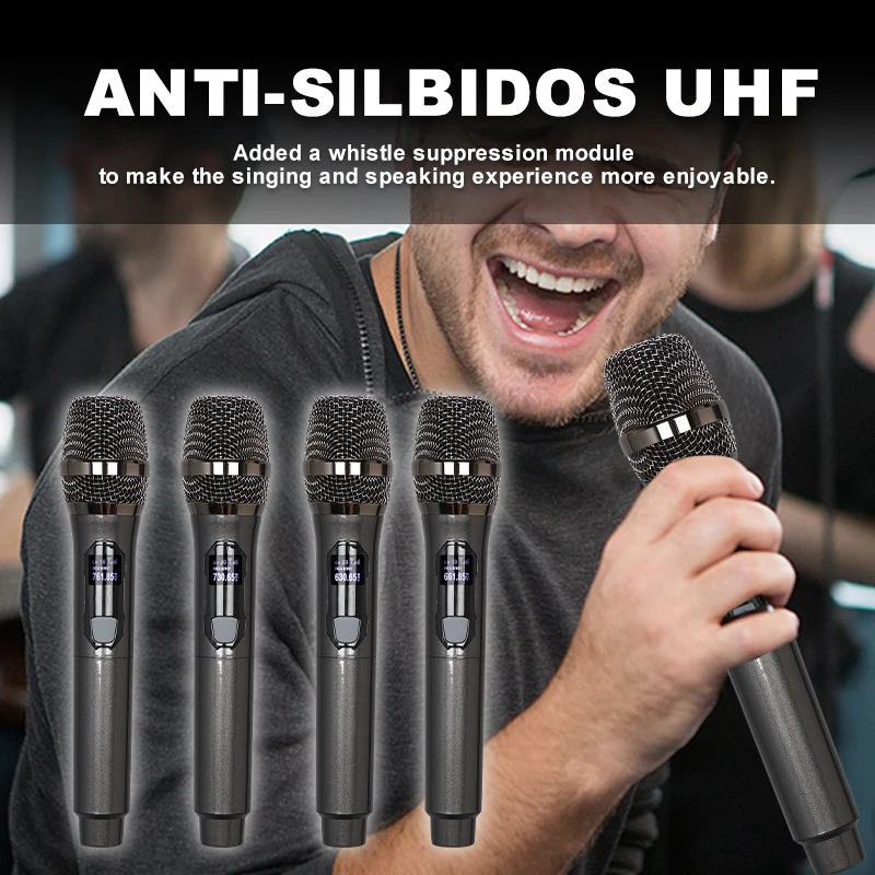 Imagem -03 - Ultra Alta Freqüência Microfone sem Fio Original Heavy Duty Carregamento tipo Microfone Vídeo Karaoke Canto Profissional