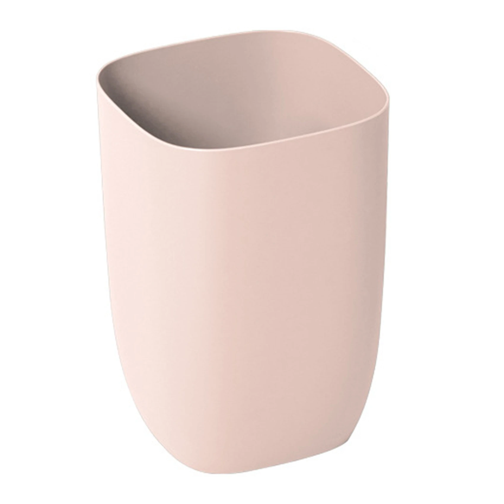 Bathroom Trash Bin Small Office Can Plastic Waste Paper Rubbish Bin Modern Bin for Bathroom Bedroom Living Room Pink