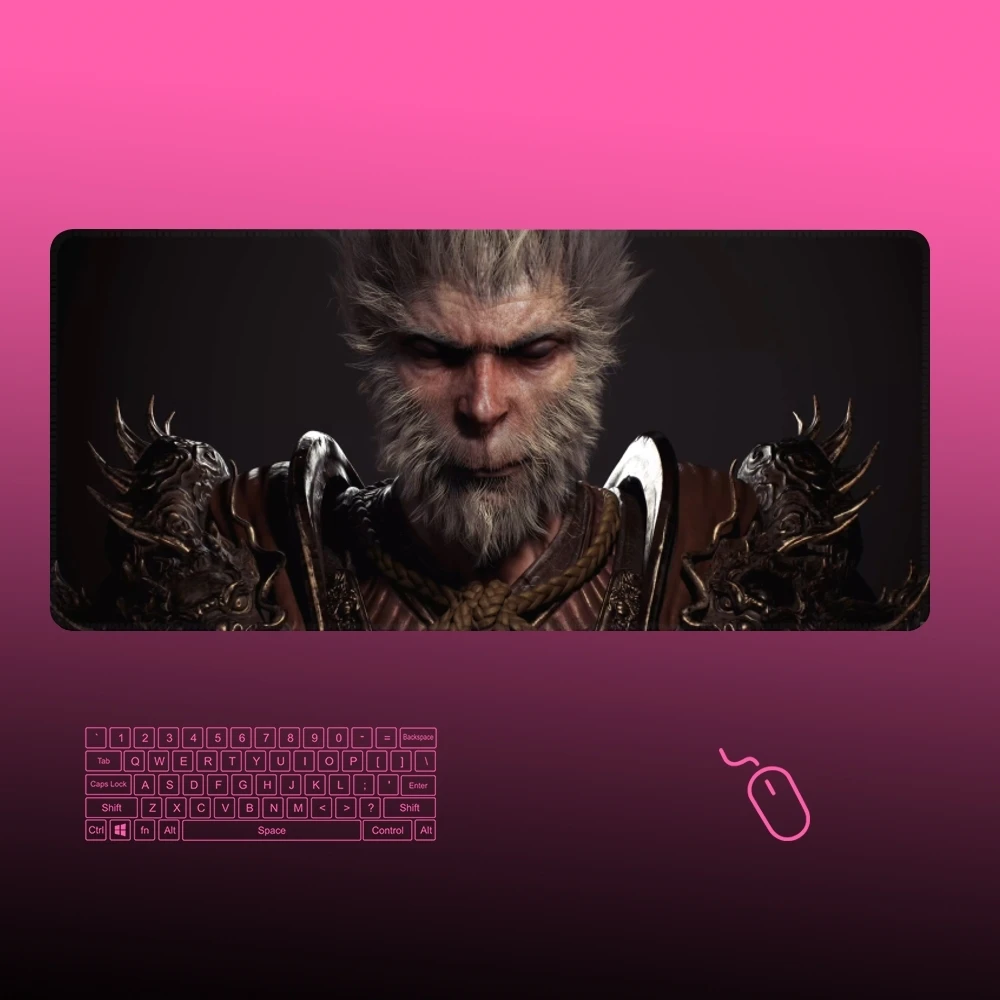 Black Myth Wukong Mouse Pad Gamer Large Rubber Art Gaming Mouse Pad Locking Edge Big Computer Mousepad Laptop Fashion Desk Mat