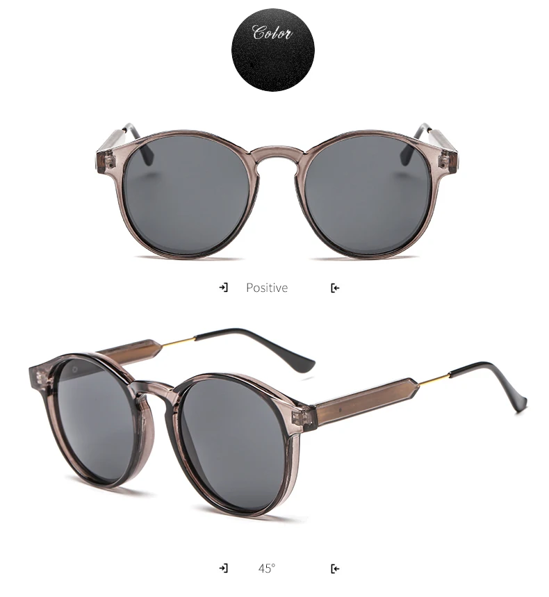 Neue trendige Retro-Sonnenbrille mit Textur, runder Rahmen, modische Sonnenbrille 3185 – Detail 8
