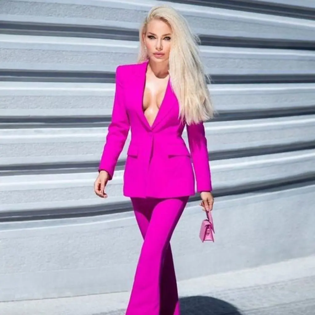 

Women's Slim-fit Button-Up Suit Jacket Elegant Commuter Style European And American Autumn New Back Split