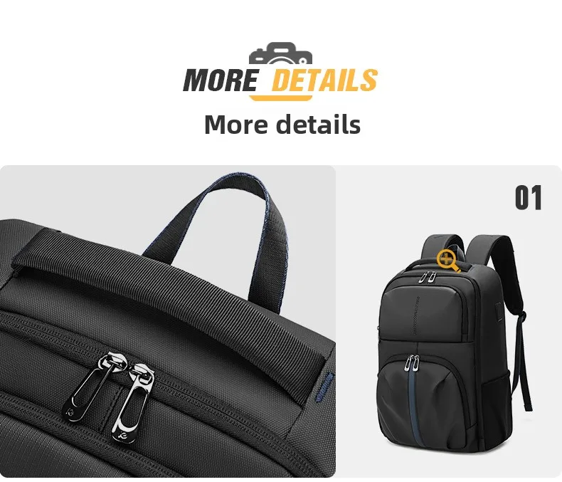 Großer, wasserdichter Rucksack, multifunktionale Outdoor-Reisetasche, modische Aufbewahrungstasche für DSLR-Kameras und Drohnen – Detail 19