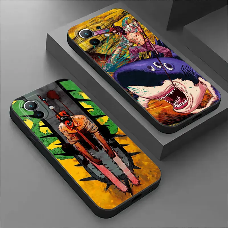 Chainsaw Man Anime Phone Case For Xiaomi 14T 13T 12T 11T 10T 14 Pro Mi 11 Lite Poco X3 X4 X5 X6 M5 F5 F6 Pro Soft Silicone Cover