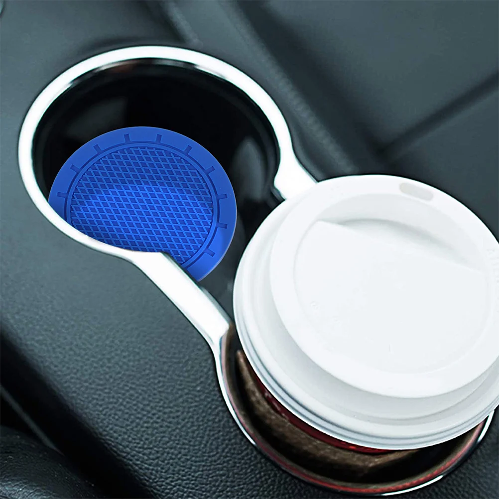 

4Pcs Non-Slip Car Coasters PVC Anti-Skid Cup Pads Wear Resistance Drop Resistance Versatile Use for Home Office Vehicle