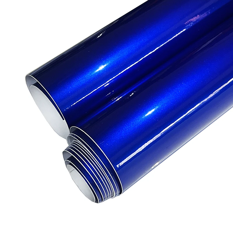 Pellicola Vinilica Metallizzata Blu Lucida Ultra Brillante con Tecnologia Air Release, Adesiva per Wrapping Auto, Moto e Decorazioni Fai-da-Te