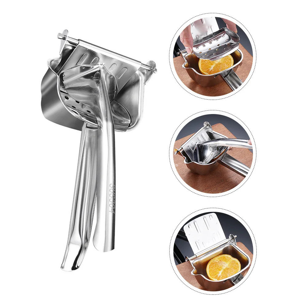

1pc Manual Lemon Juicer Silver Lightweight Portable Fruit Squeezer For Home Kitchen Juice Bar Manual Fruit Juicer Tool