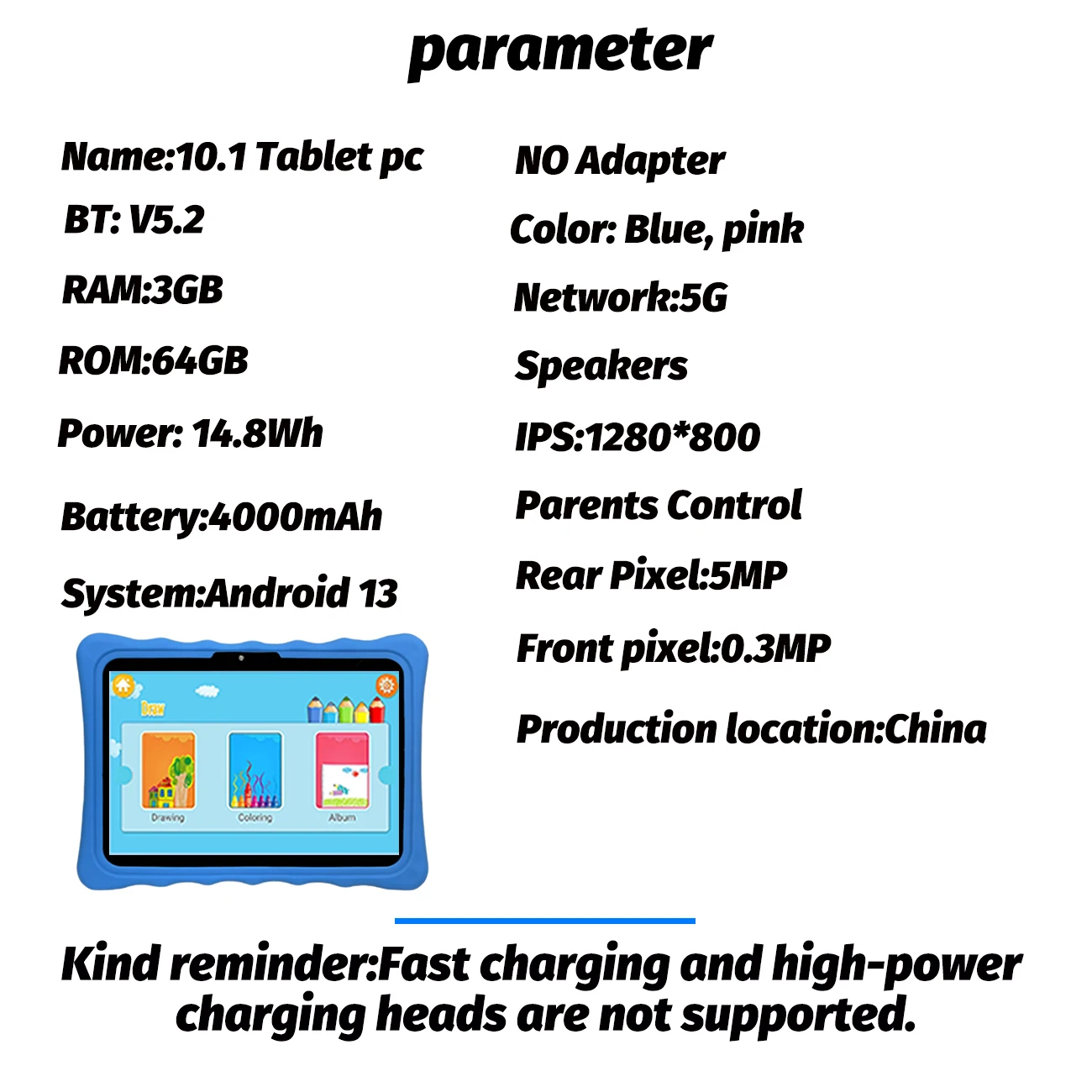 Más vendido 10. Tabletas para niños de 1 pulgada, sistemas Android, admite funciones Wifi y cámaras duales, funciones de control de padres, permitiendo tabletas para niños para clases en línea seguras, software de aprendizaje múltiple preinstalado, máquinas educativas y entretenimiento, elija dos colores, sin enchufe de configuración
