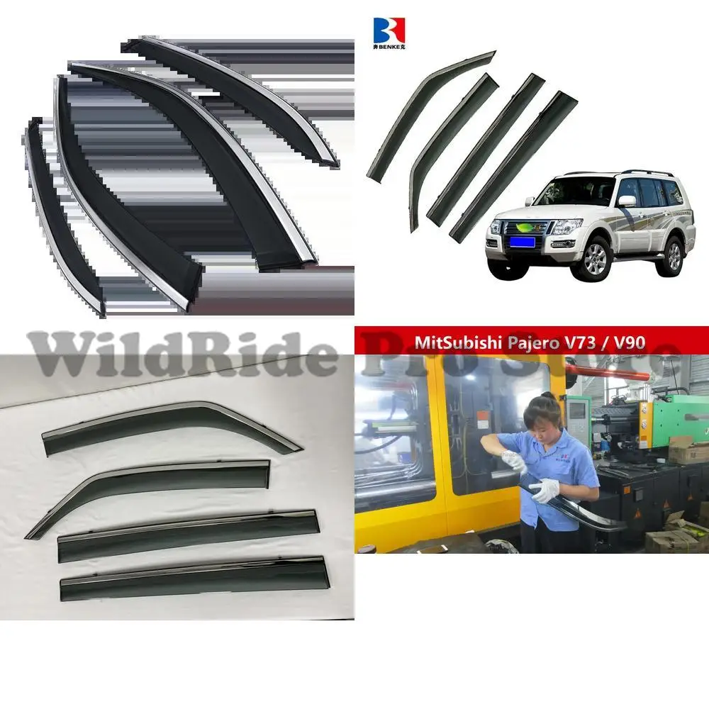 

1 set Mitsubishi Pajero V73 V90 Vent Louver High Quality Factory Car Window Deflector Rain Guard