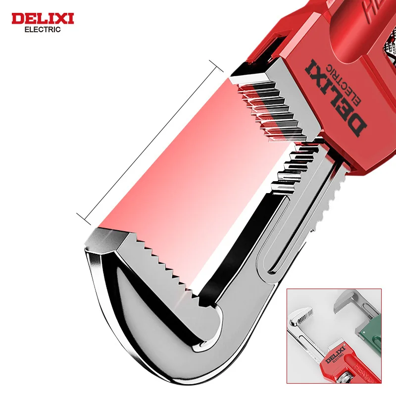 DELIXI ELECTRIC 14-inch Heavy Duty Pipe Wrench，High Carbon Steel Aluminum Large Opening Adjustable Wrench，Cutting of Pipe Pliers