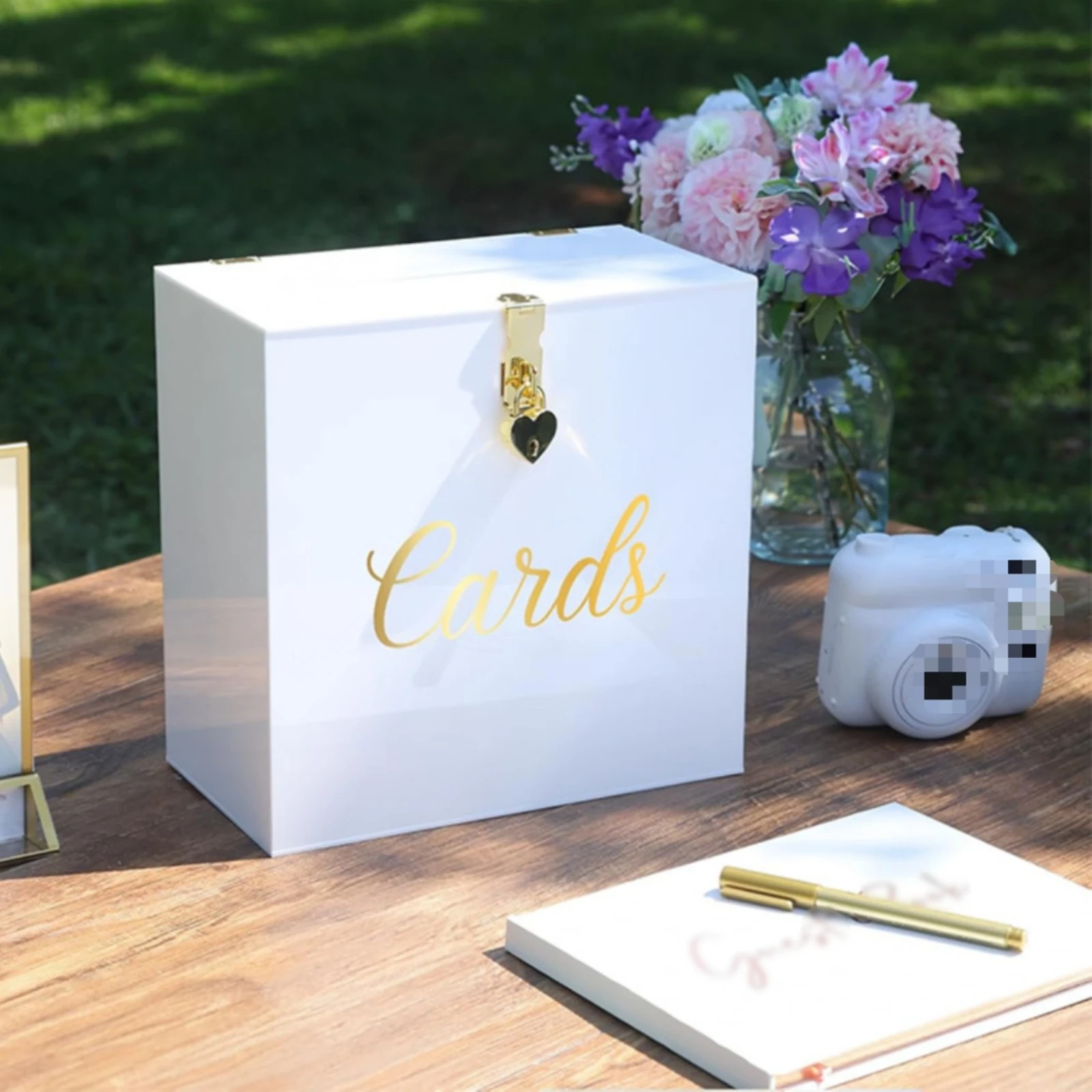 Wedding Card Box - ハートロックカードボックス 組み立て簡単 花嫁のためのイベント用収納ボックス