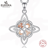 Eudora Original 925 Sterling Silver Witch Celtic Knot Necklace Men Women Witchcraft Amulet Necklaces Wicca Jewelry Party Gift