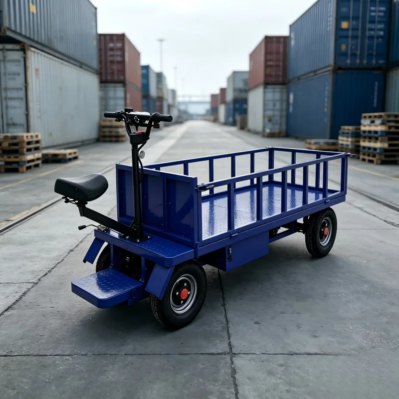 All Terrain Motorized Electric Utility Wagon Four-Wheel Stand-On Platform Cart for Agricultural Warehouse Material Hauling