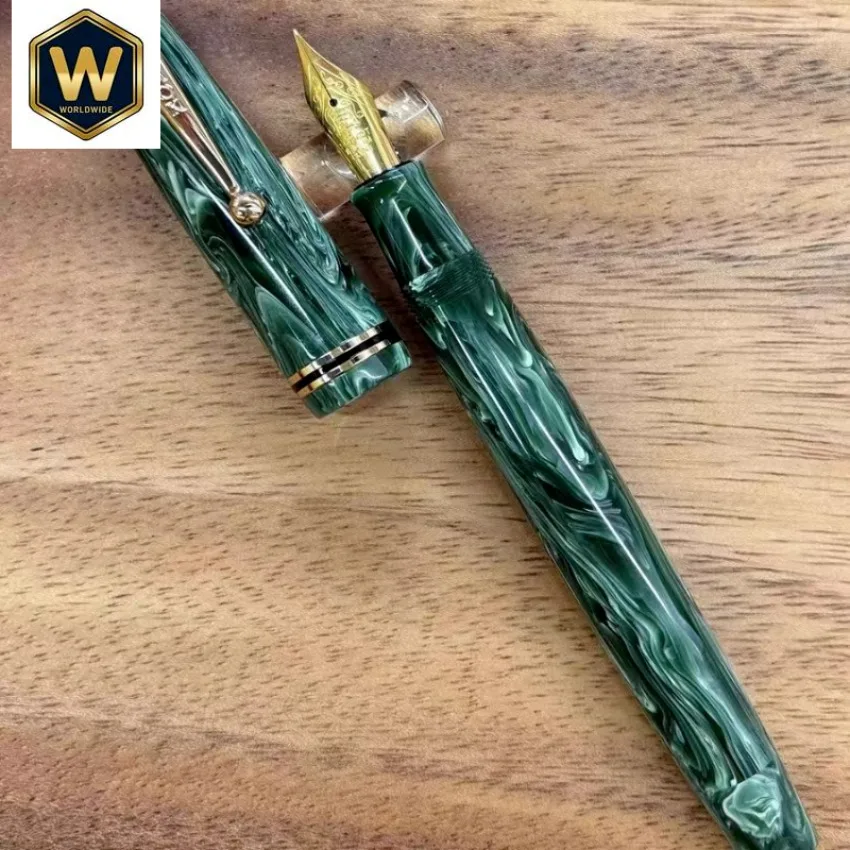 ADMOK 28 Water Tablets Button Classic Fountain Pen Schmidt F/M 0.5/0.7mm Nib Student Calligraphy Practice Pen Gift