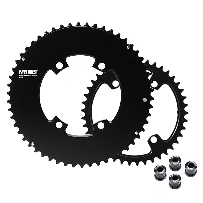 PASS QUEST 110BCD 2X Double Chainring AERO Sprocket for SHIAMNO DURA-ACE R9200 ULTEGRA R8100 105 R7100 11S 12S 4 BOLT Chainring