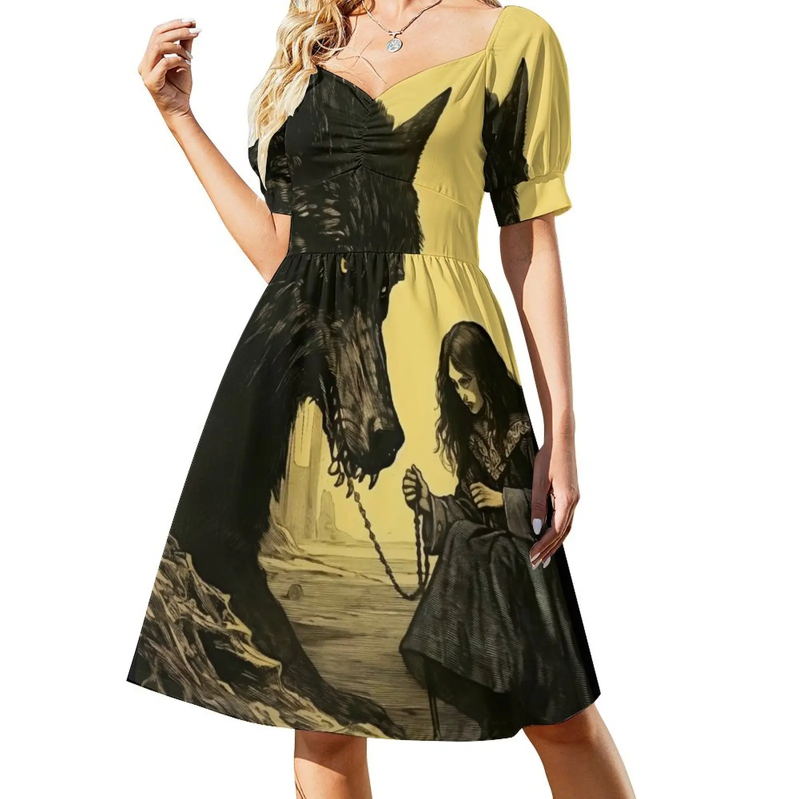 

Brothers Grimm Deviant Dark Fairy Tale Worlds Short-Sleeved Dress prom clothes evening dress woman