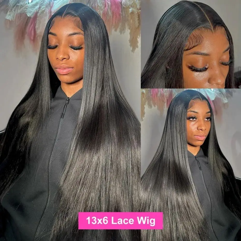 Brazilian Bone Straight Lace Wig 13x4 13x6 Hd Transparent Lace Front Wigs Pre Plucked For Women 180% Remy 4x4 Lace Closure Wig