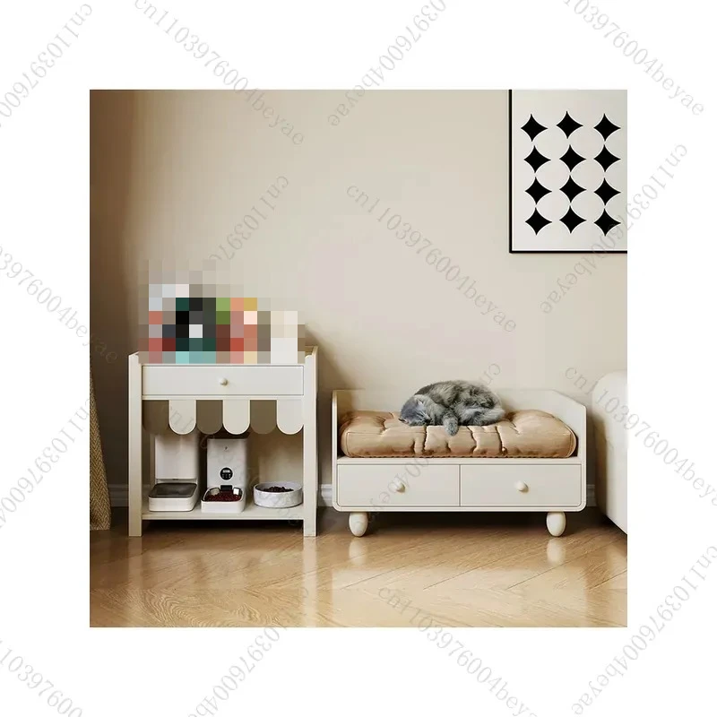 Modern simple pet bed cabinet combination canned cat food pet toys small apartment balcony living room locker