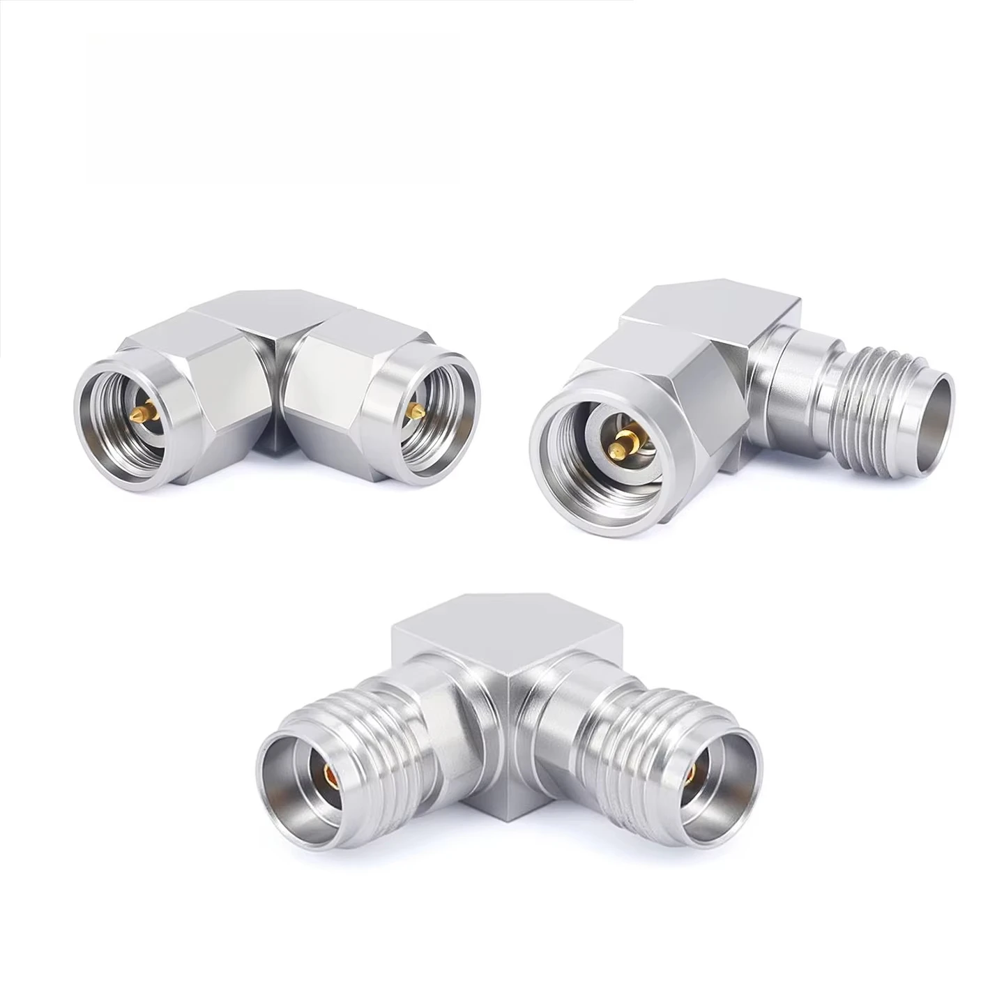 High Frequency 2.92mm Right Angle Stainless Steel DC-40GHz Millimeter Wave RF Adapter with 50 Ohm Impedance