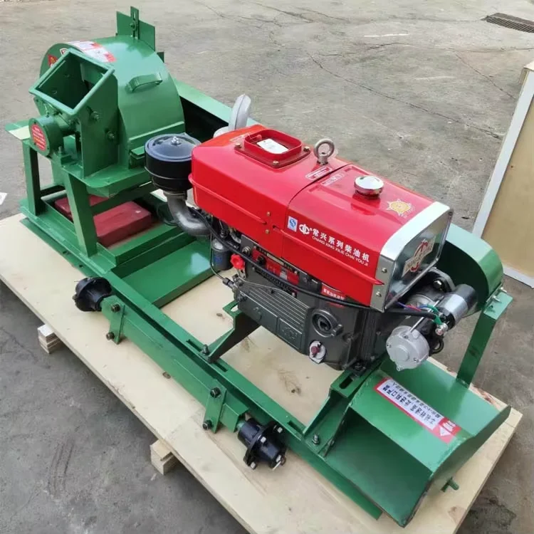 

Diesel engine 15hp wood chipper machine mobile small wood sawdust grinder crusher machine