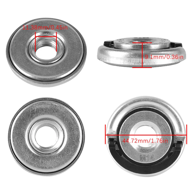 1Pc Angle Grinder Pressing Plate Quick Release Flange Nut Power Chuck ToolsM14 Thread Angle Grinder Self-Locking Pressing Plate
