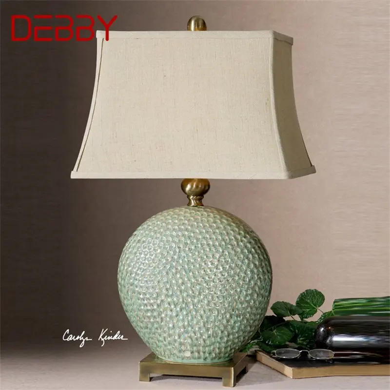 DEBBY Nordic ceramiczna lampa stołowa Design nowoczesny prosty twórcze światło luksusowy oświetlenie biurkowe do sypialni nocnej w domu