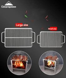 CAMPINGMOON B5-W Outdoor Camping Equipment Thickened 304 Stainless Steel Barbecue Rack Grilled Fish Barbecue Mesh