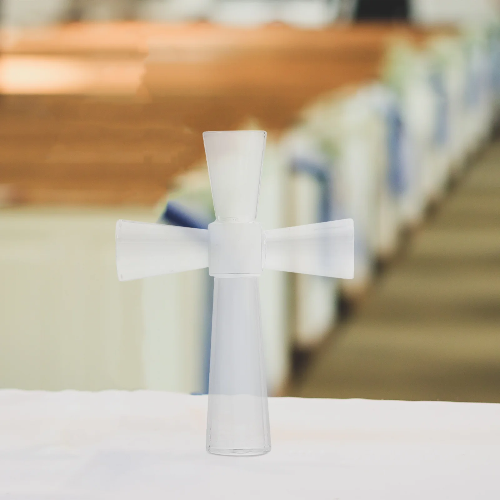 

Crystal White Crystal Craft Smooth Round Edge Ornament For Desk Home Decor Religious Cross Adornment Standing Table Cross