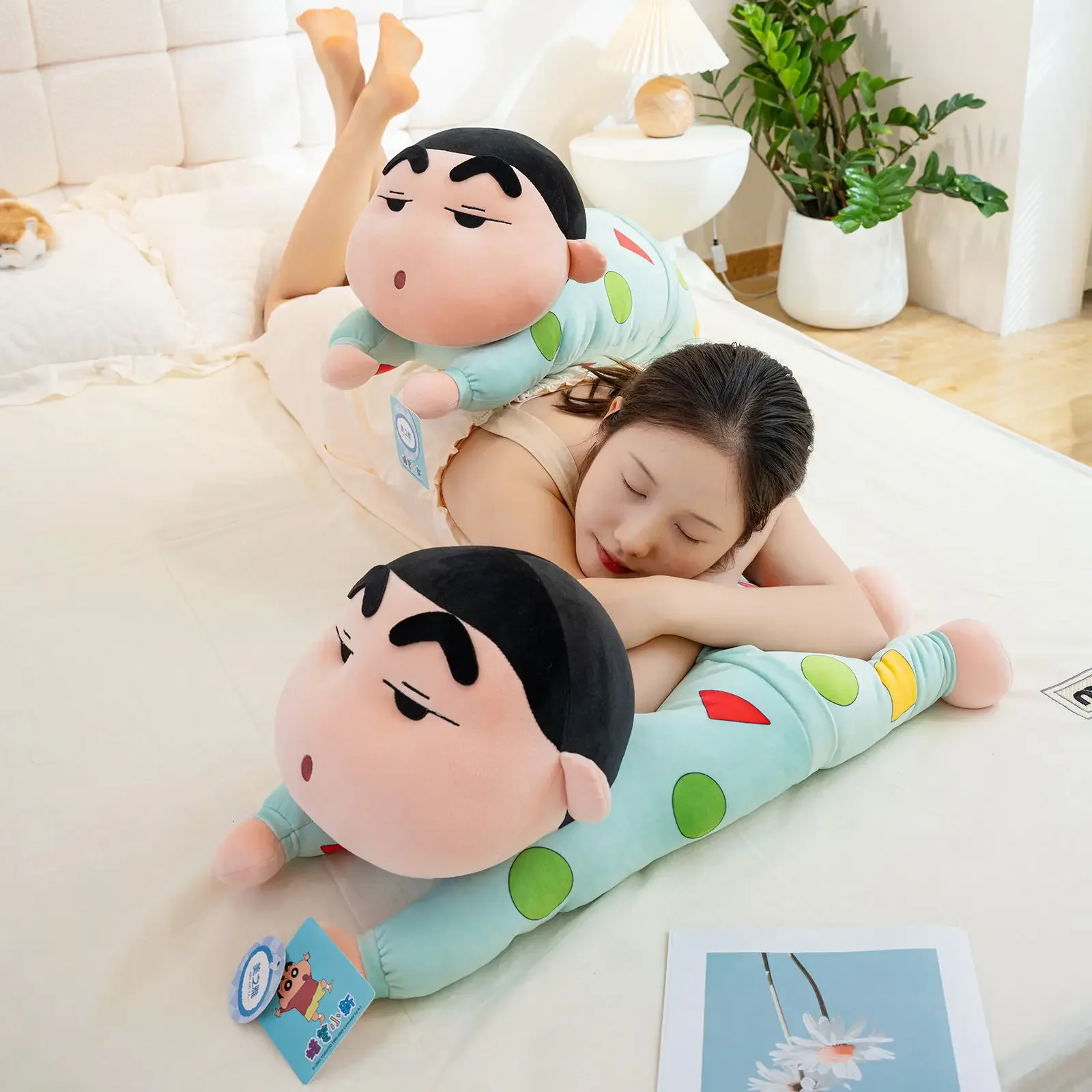 Original With Tag Very Soft Crayon Shin Chan Plushies Stuffed Anime Shin Chan Sleeping Plush Toy Cushion Pillow Home Decor Gifts