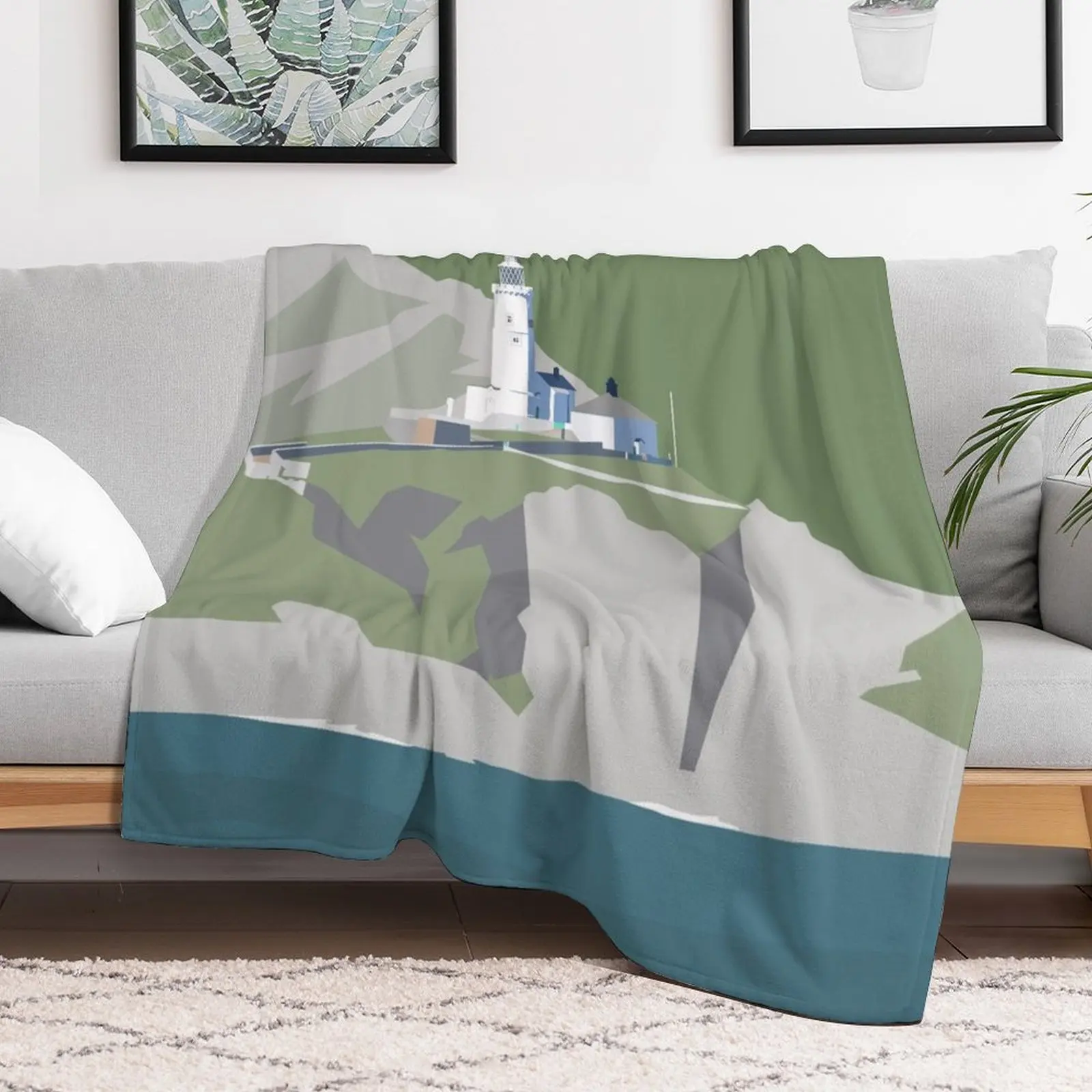 Start Point Lighthouse from the Sea Throw Blanket Blankets For Sofas anime Soft Big Decorative Beds Blankets