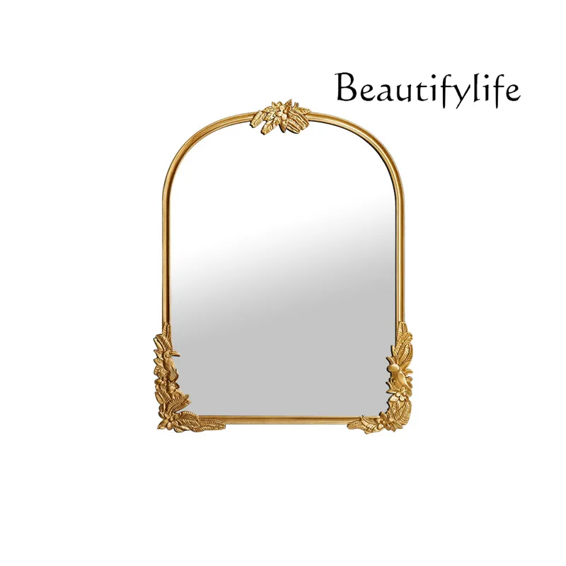 Living room retro decorative carved mirror simple wall-mounted floor mirror