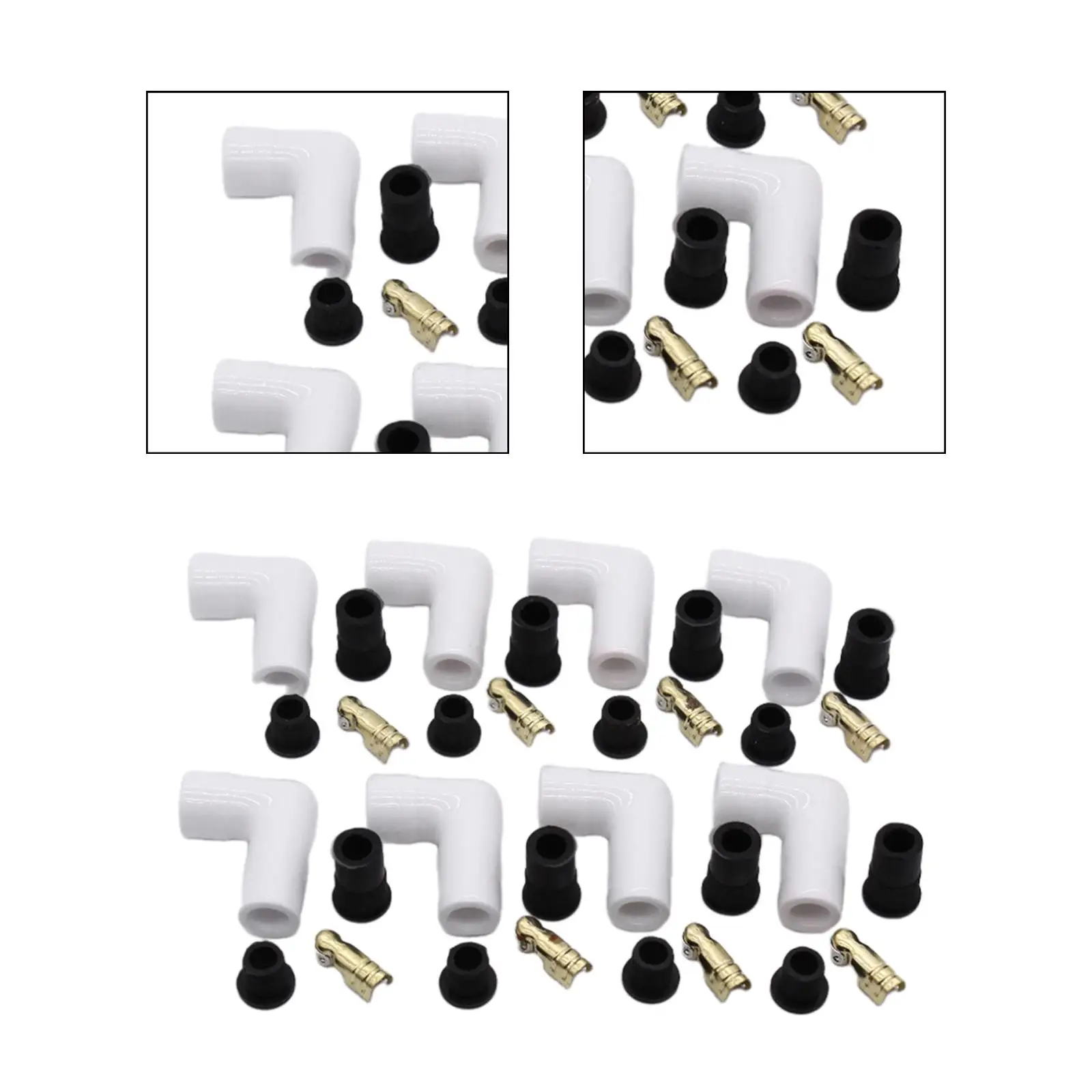 Generic Ceramic Spark Plug Boot Kit Ceramic Spark Plug Boots Pack of 8 White