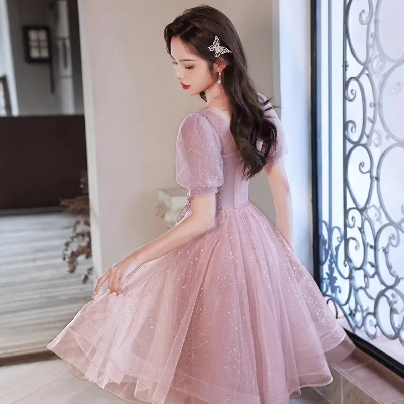Europe and The United States 2025 New Spring and Summer Hosts High Sense Princess Dress Graduation Sisters Art Examination Dress