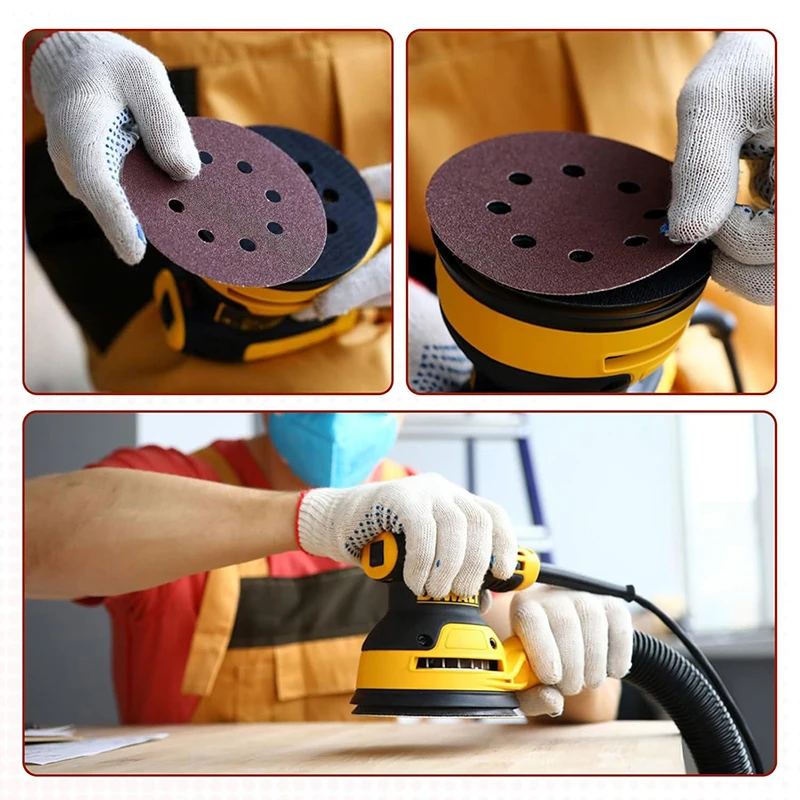 5 Polegada 8 furos 125mm lixa forma redonda discos de lixamento gancho laço lixa folha lixadeira polimento discos abrasivos