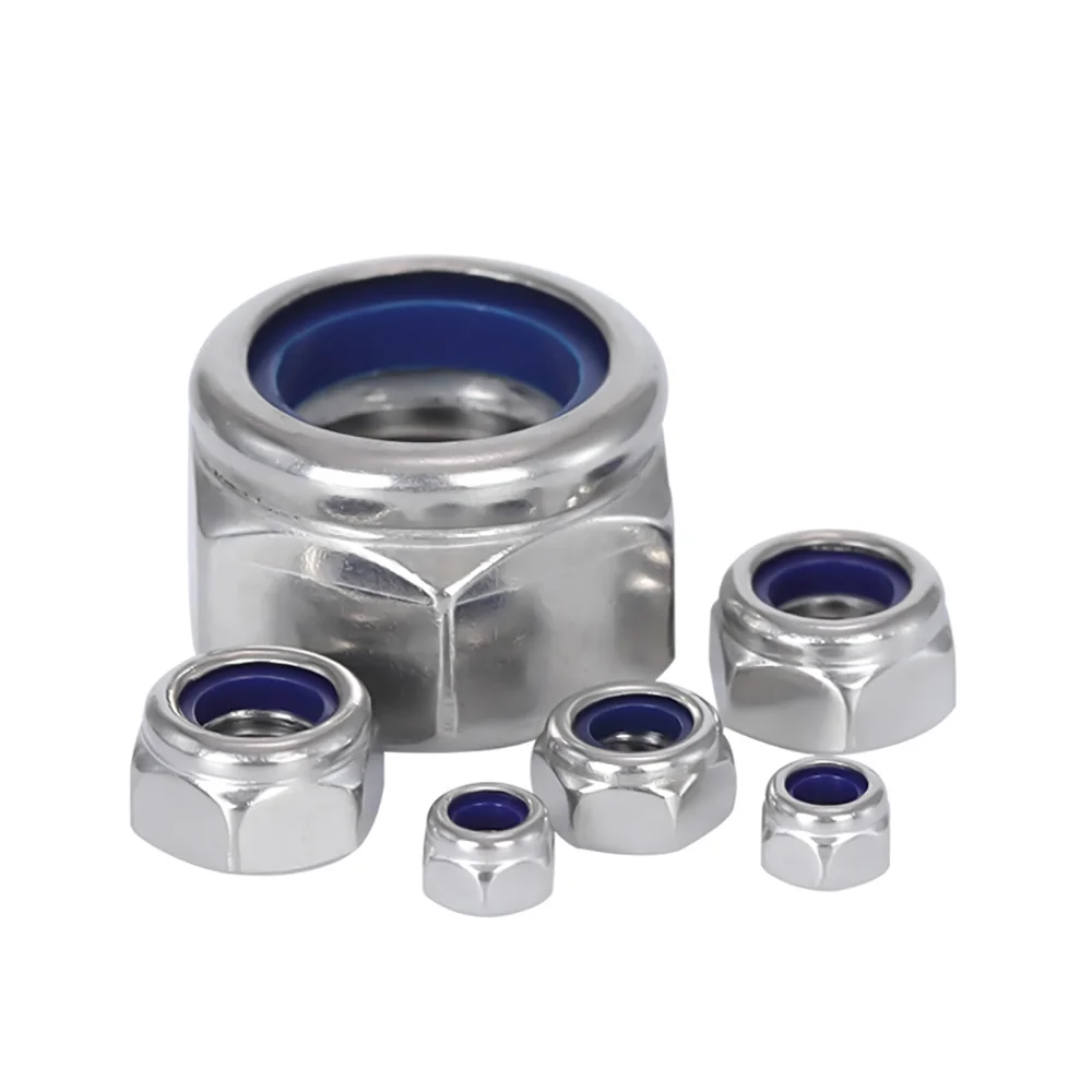 4#-40 6#-32 8#-32 10#-24 1/4 5/16 3/8 304 Stainless Steel US Standard Nut American Standard UNC Nylon Insert Lock Hexagon Nuts