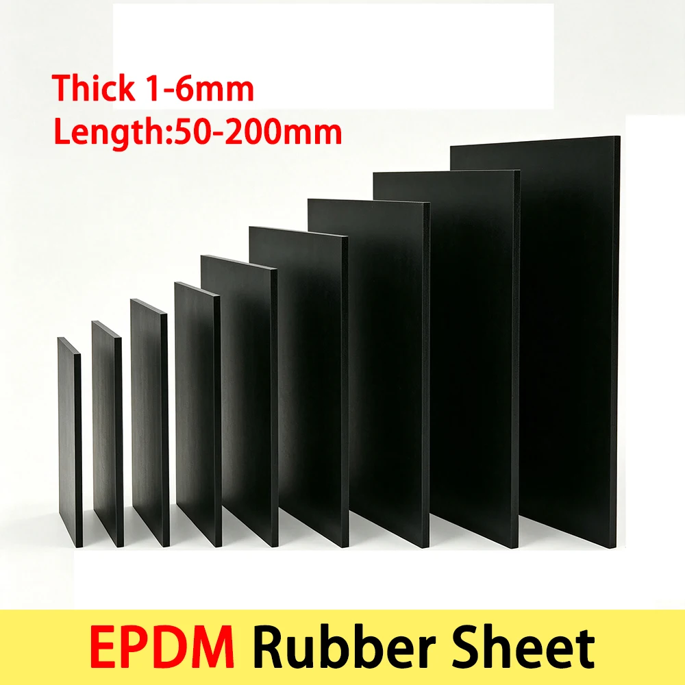 EPDM Rubber Sheet Strips Black Thick 1-6Mm Flat Seal Strip Easy-Cut Diy Gasket Sealing Padding Reduce Vibration Mat Waterproof