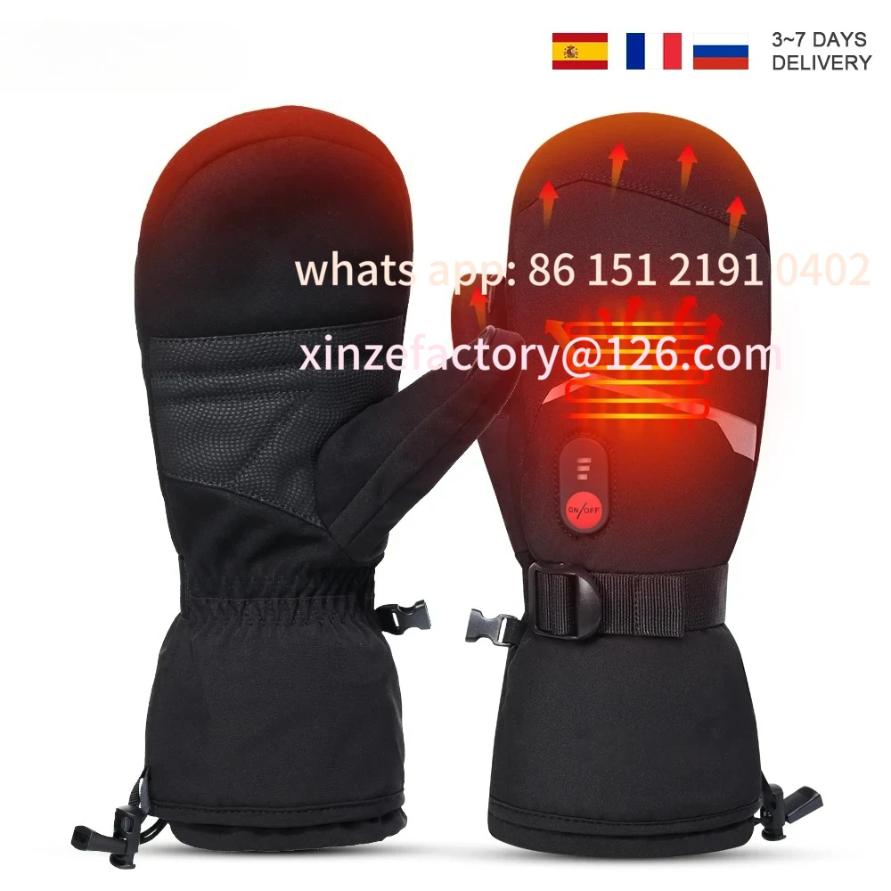 

Customizable Snowboard Cycling Motorcycle Bicycle Skiing Winter Gloves Crab Finger Style Heating Hand Warm Electric T