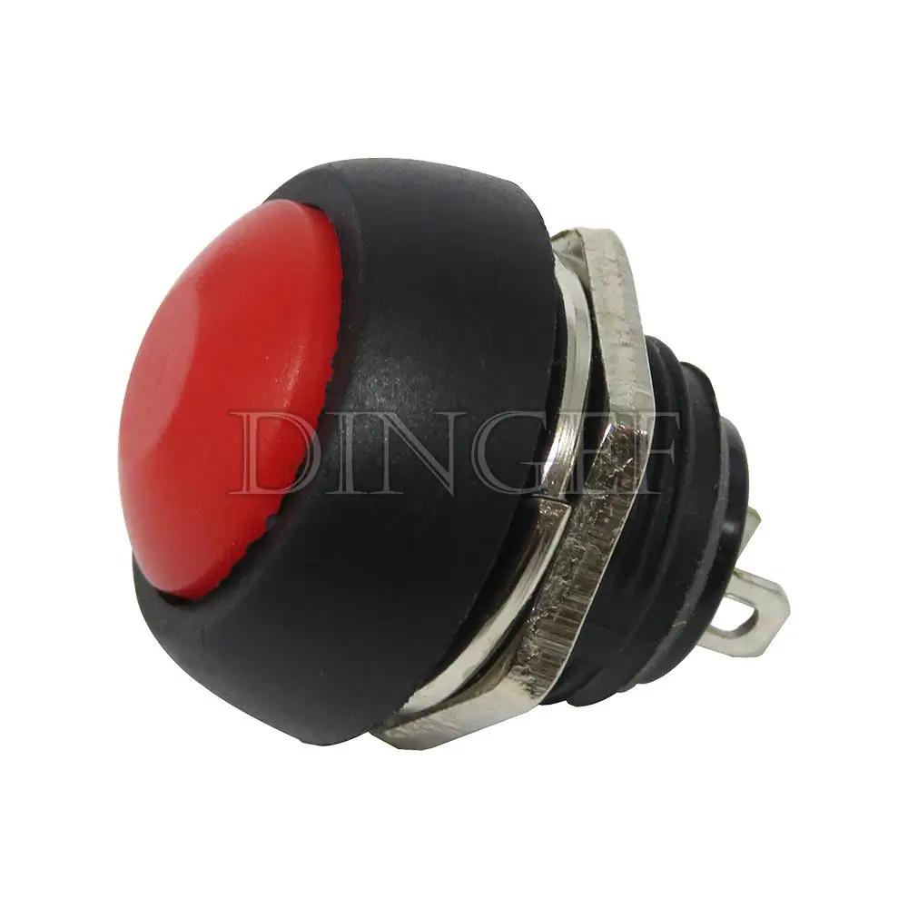 6PCS PBS-33b 2Pin Mini Switch 12mm 12V 1A Waterproof momentary Push button Switch since the reset Non-locking