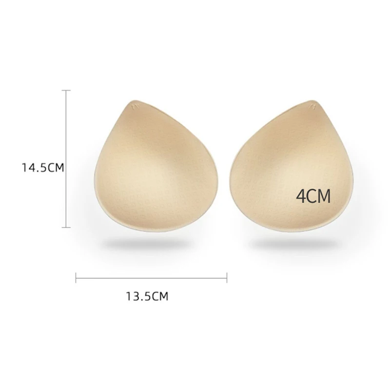 Thickness 4/6cm Reusable Water Drop Shape Breast Bra Inserts Lingerie Bikini Padding Chest Cups Pad Women Clothes Accessories