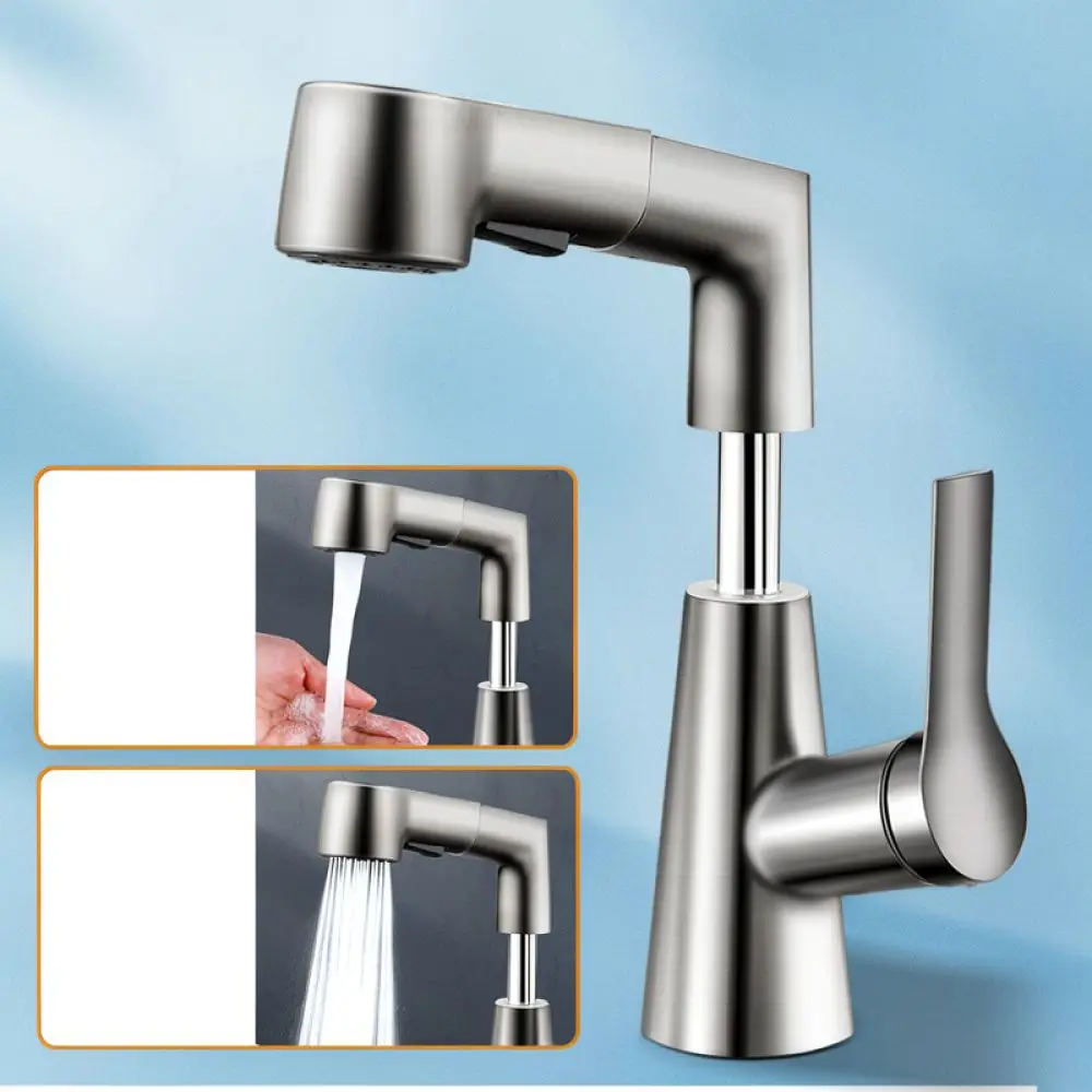 Bathroom Basin Faucet Pull Out Mixer Tap For For Jiurong Modern Brass Sink Washbasin Hot Cold Water Flexible Spout Faucet