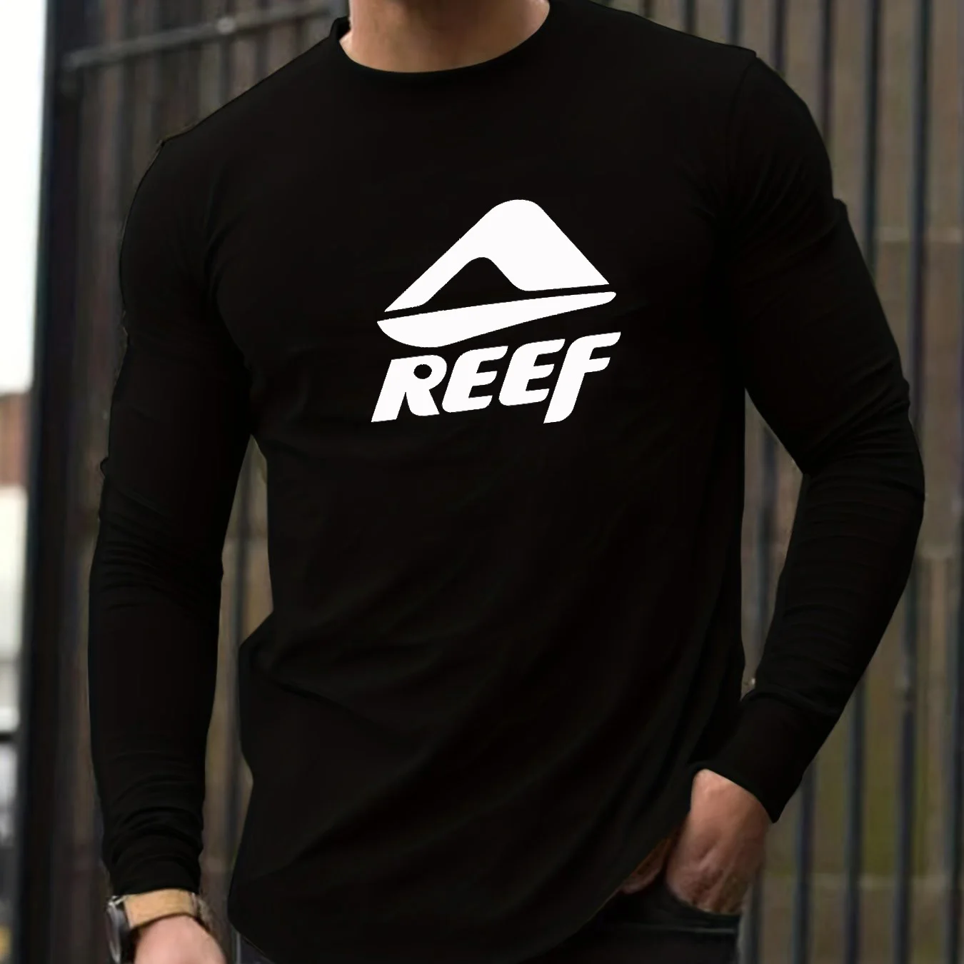 100% cotton men's long sleeved round neck loose fashion lett