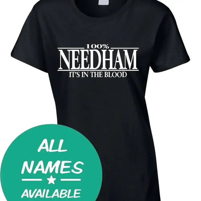 Surname Womens T Shirt 100 All Any Name Family Birthday Reunion Custom