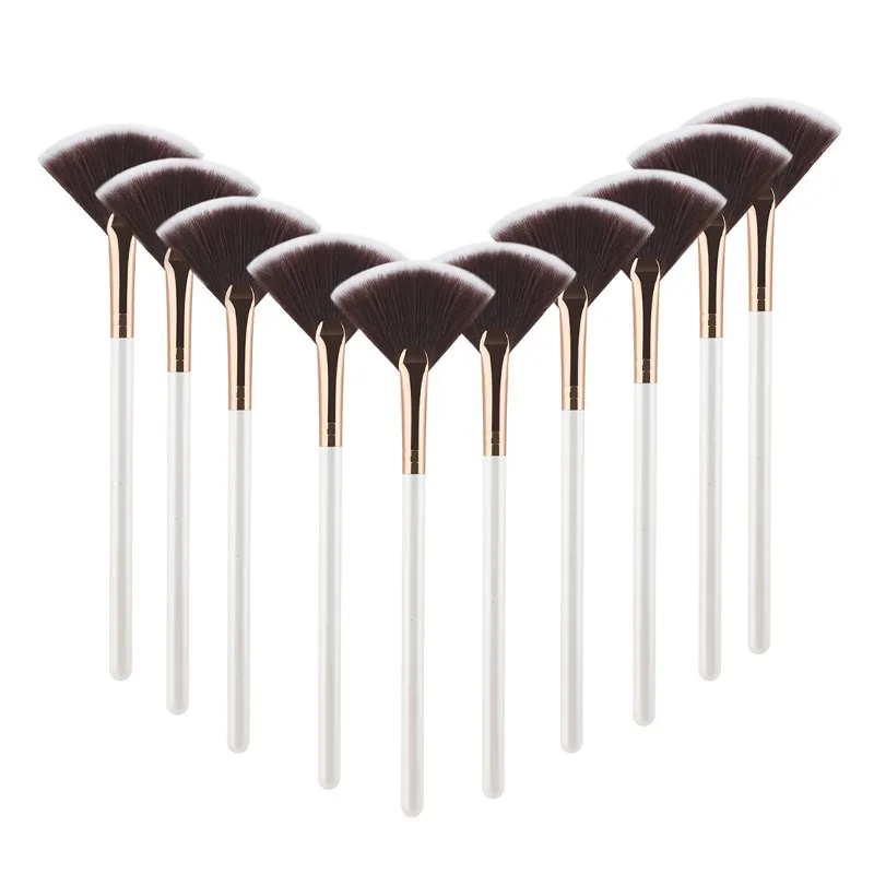 Waaiervormige borstel, gelijkmatige borstel, hoogglansborstel, make-upborstel van vezelhaar, vaste make-up, losse borstel, make-uptool