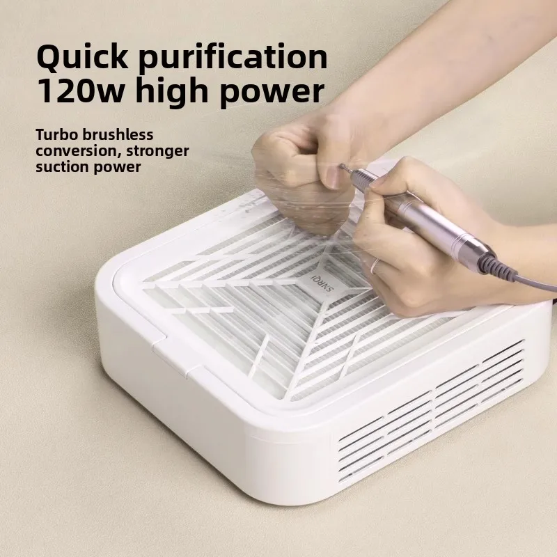 

Turbine Brushless Nail Dust Remover Strong Suction 120W Nail Vacuum Cleaner for Manicure with Removable Filter Speed Adjustable