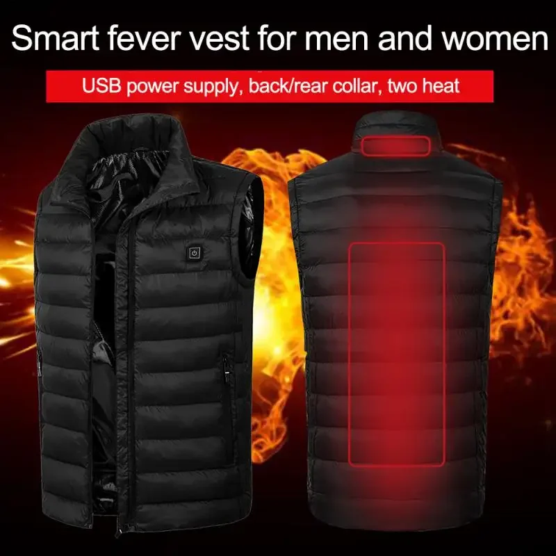 Aiweti hombres invierno USB chaleco con calefacción eléctrica chaqueta ropa esquí invierno cálido almohadilla calefactora interfaz USB de invierno chaleco cálido