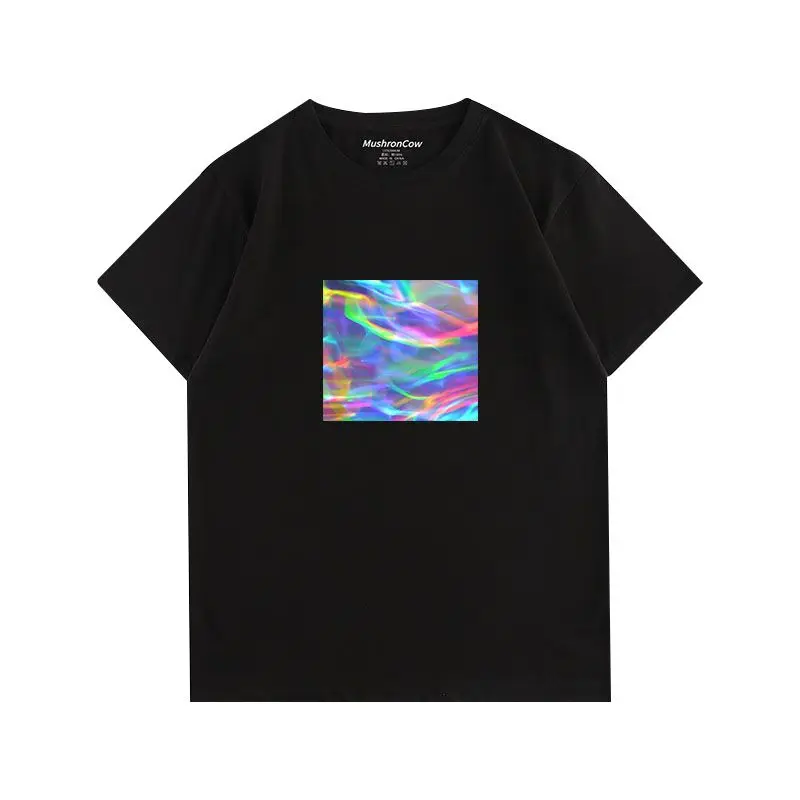 

The New American High Street Magic Printing Easy and Comfortable Leisure Short Sleeve T-shirt Lovers with Men and Women