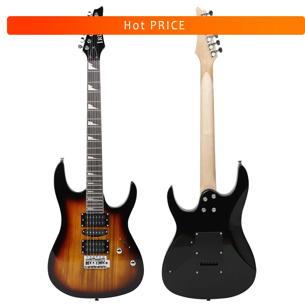 Irin 6 cordas da guitarra elétrica 24 trastes bordo corpo pescoço guitarra elétrica com saco amp capo necessário peças de guitarra acessórios
