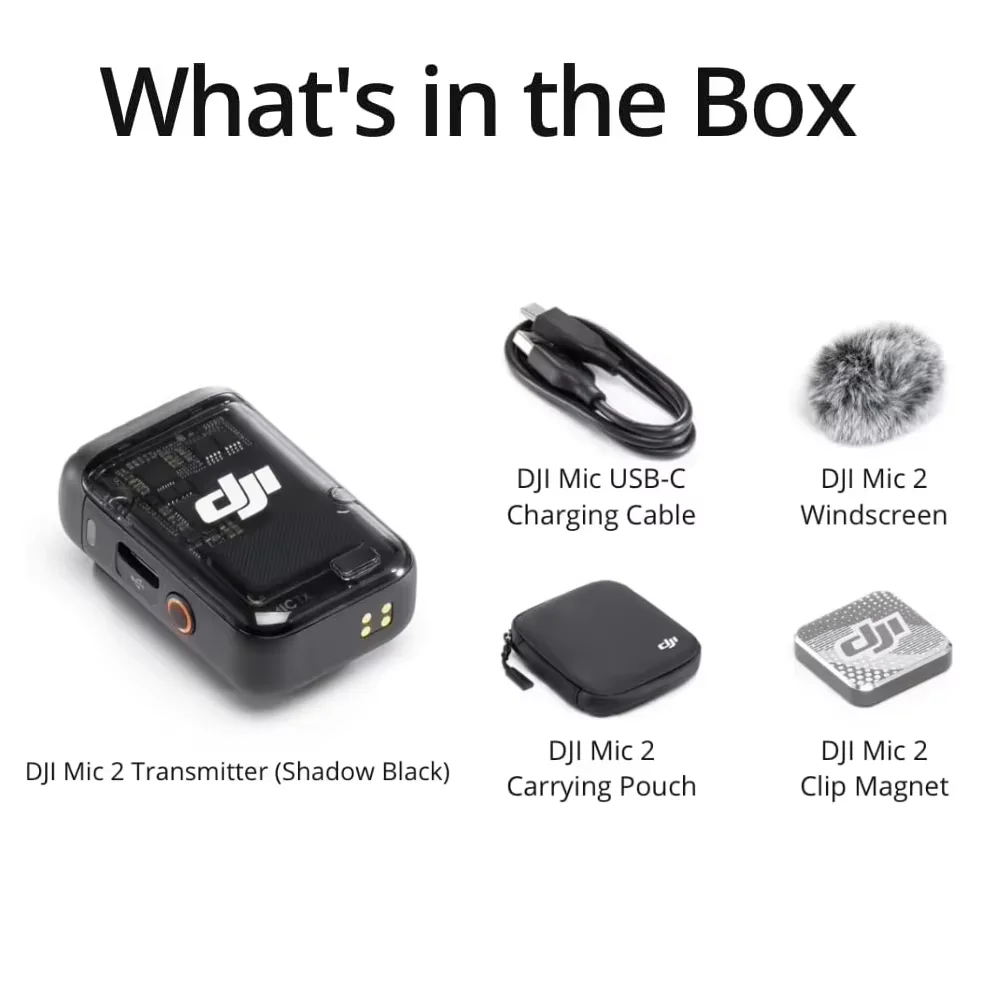 DJI Mic 2 インテリジェントノイズキャンセリング付きワイヤレスマイク