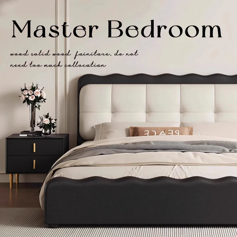 

Минималистичный дизайн, кровать во французском стиле, роскошная современная двуспальная кровать, врезная шиповая структура, мебель для спальни Letto Matrimoniale