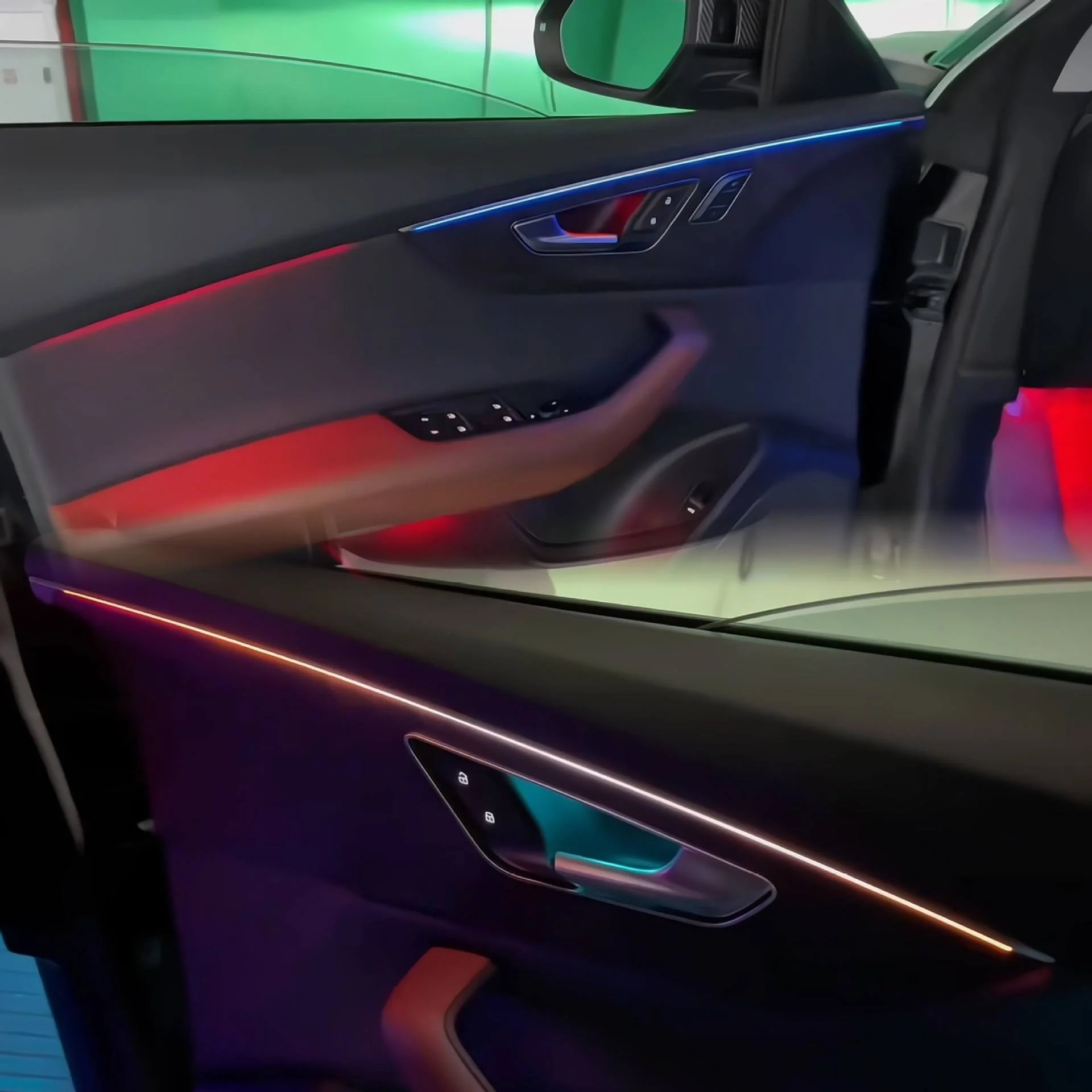 2026 SJC Upgrade 64 Color Car Ambient Light Kits for Q8 2018-2024 Car Decoration Accessories Symphony Active Interior Lighting