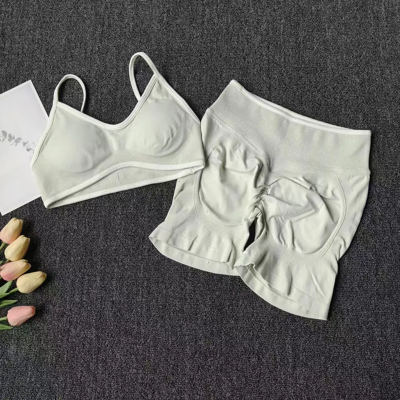 الخوخ الأرداف ملابس رياضية لليوجا النساء الصالة الرياضية سلس الحمالات جمع الصدرية عالية الخصر الورك رفع البطن تشديد السراويل اللياقة البدنية مجموعة